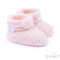 B450-P: Pink Acrylic Bootees with Bow